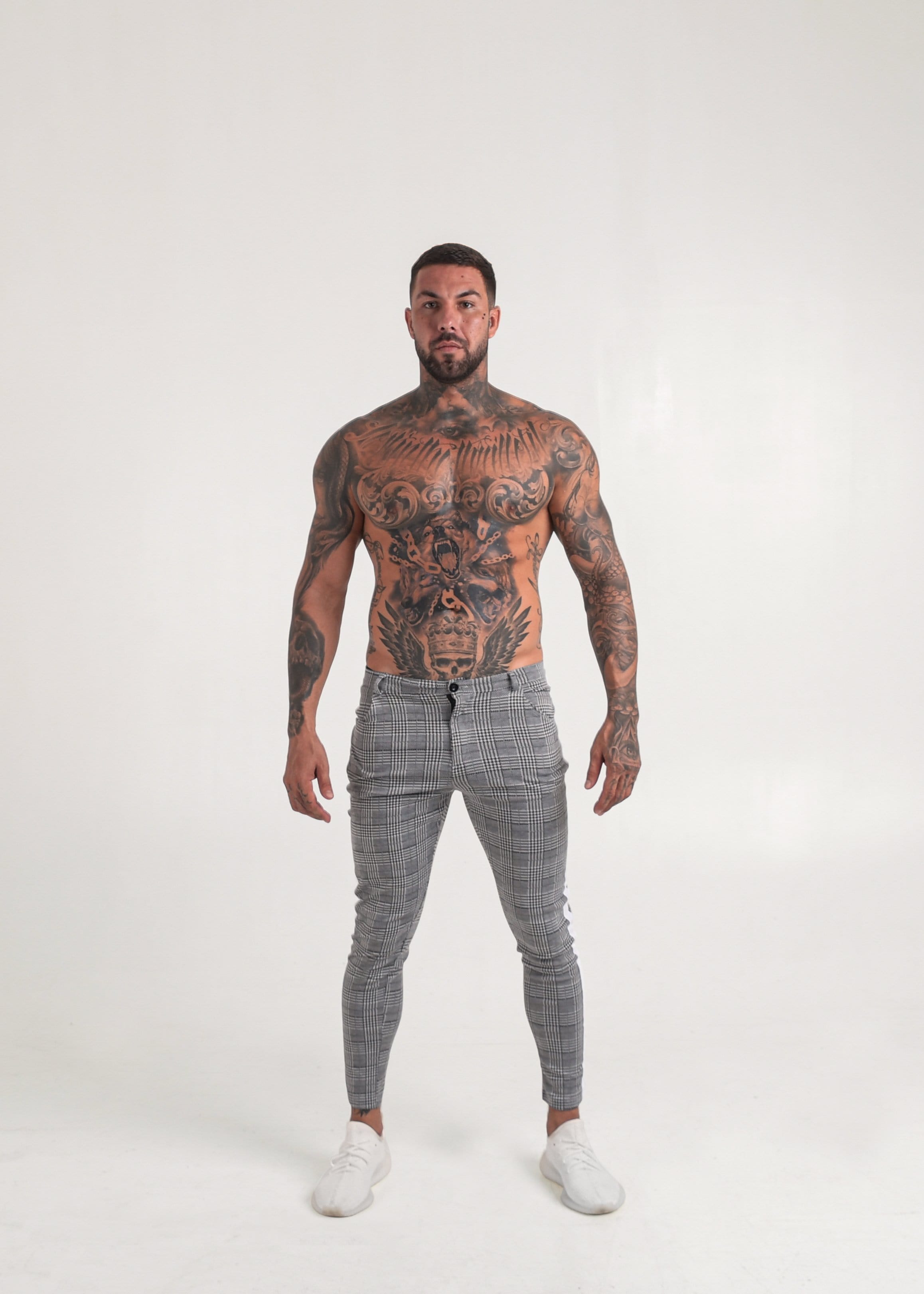Mulat Mulat Classic Stretch Trousers - Grey/White